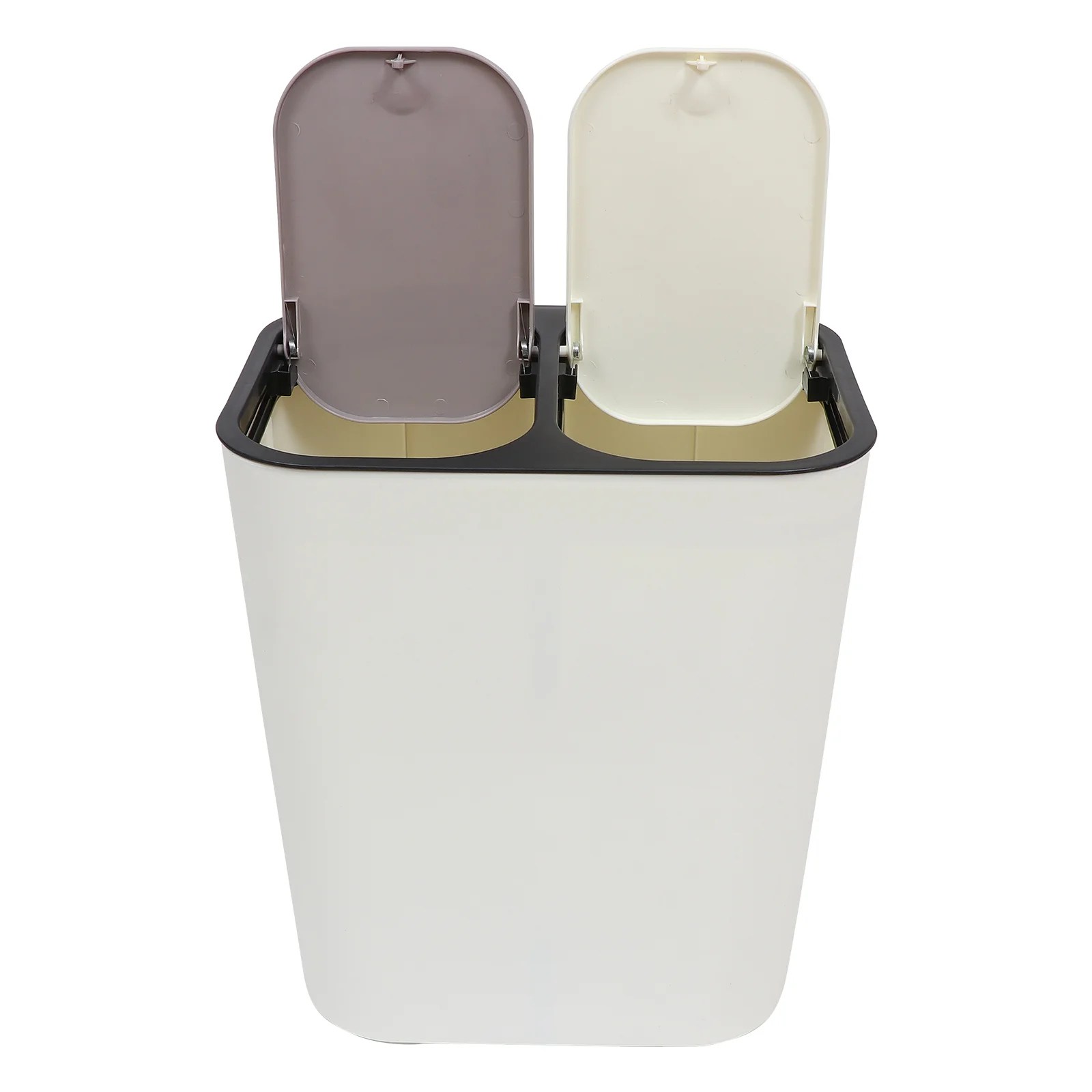 

Can Trash Garbage Bin Dual Container Kitchen Recycling Rubbish Waste Recycle Compartment Home Plastic Cans Wastebasket Paper