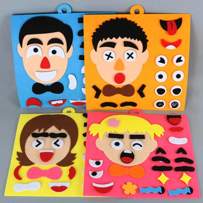

Kids DIY Craft Toy Emotion Change Puzzle Funny Game 30CM Creative Facial Expression Baby Learning Educational Toys for Children