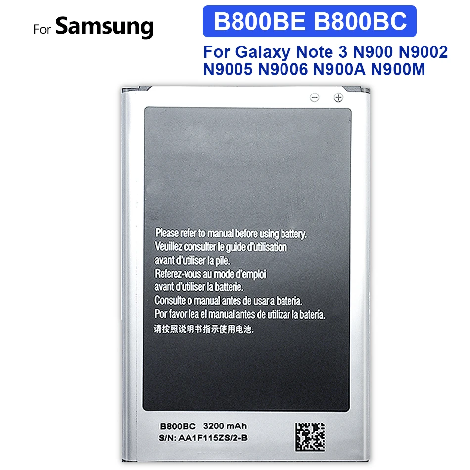 

Battery for Samsung Galaxy Note 3 Note3 N900 N9006 N9005 N9000 N900A N900T N900P 3200mAh B800BE B800BC New Batterij Bateria