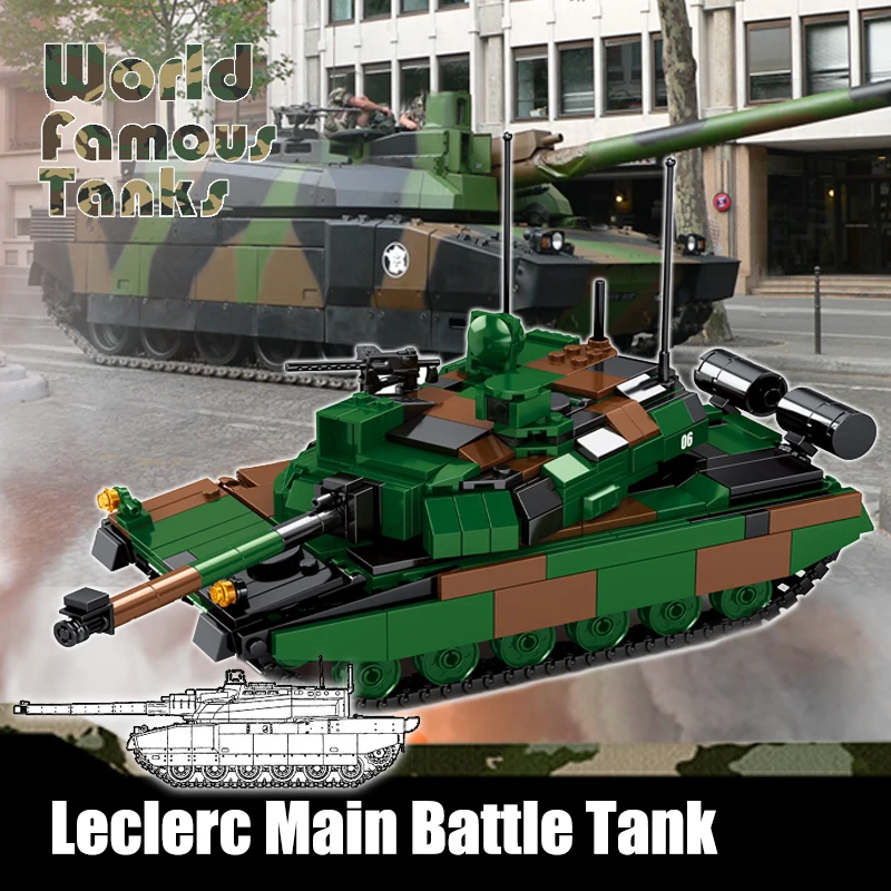 

889pcs Leclerc Main Battle Tank Building Blocks Modern Military Tanks Bricks Set Soldiers Model DIY Toys for Children Kids Gifts