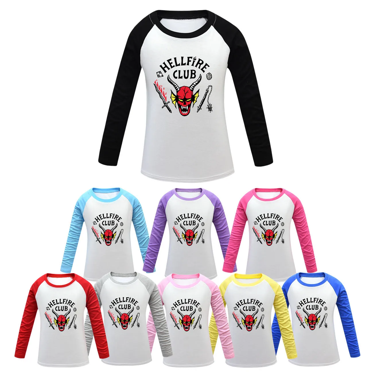 

Baby Cartoon Animals Dress Children's Cotton Base Multicolor Stranger Things All-match Clothing Boys Girls Long-sleeved T-shirt