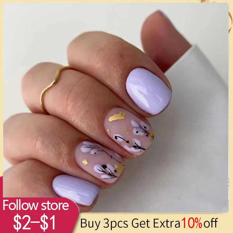 

24pcs Full Cover Ballet False Nails Long Coffin Nail Tips Detachable Press On Nails DIY Manicure Glitter Diamond Fake Nails