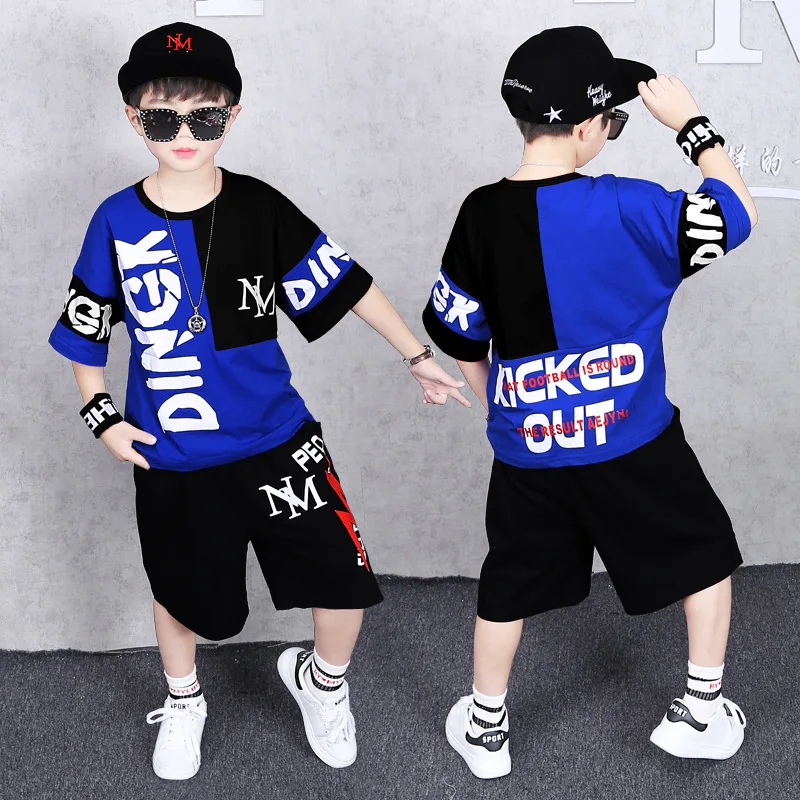 children tracksuits 4-12Y Boys Clothing Enfant tshirt+harem pant Fashion Boy Clothes Cool Kids Hip Hop Sports Suit |