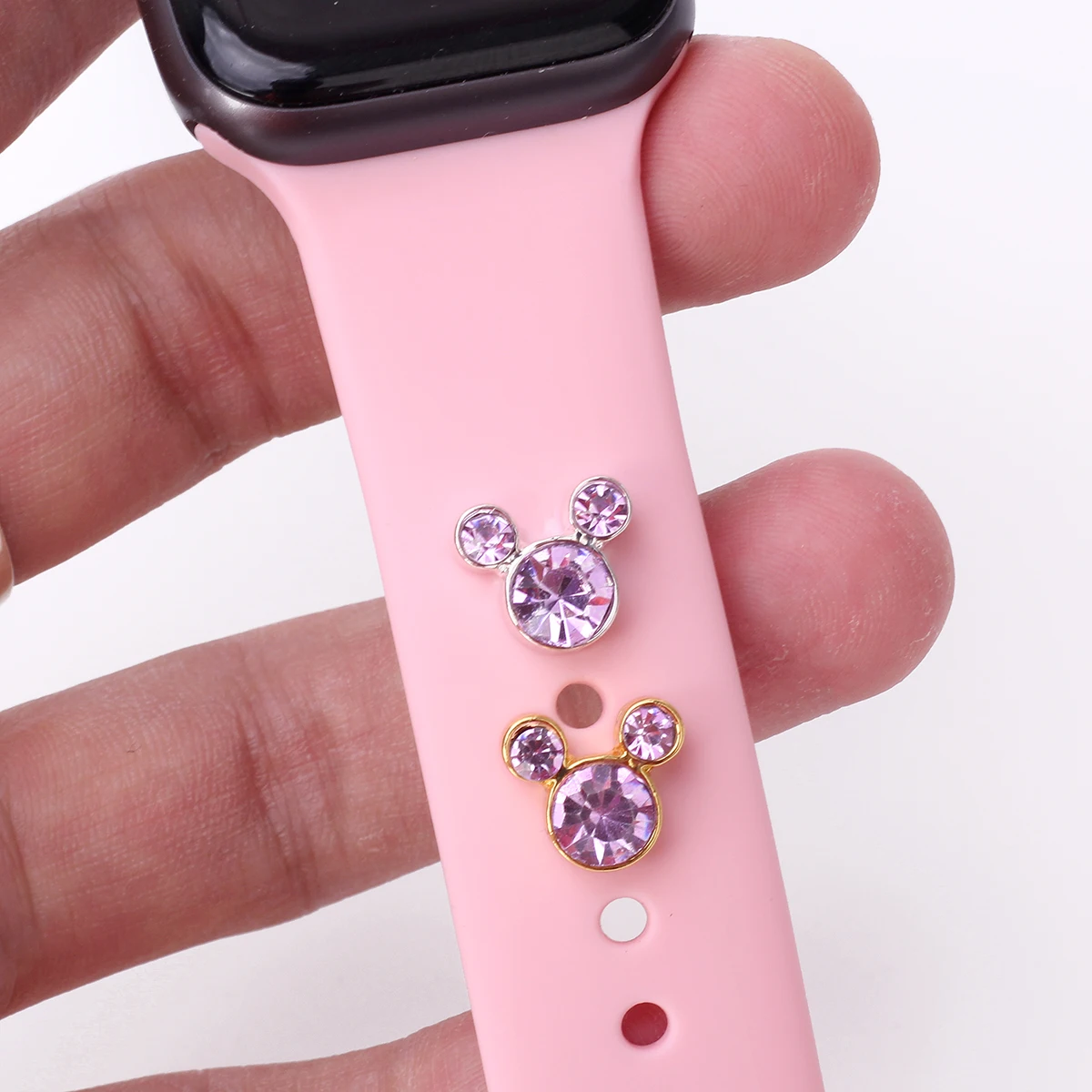 2023 Sparkle Purple Rhinestone Decoration Charms for Apple Watch Bands Jewelry for Galaxy Watch Series Charm for Iwatch Gifts