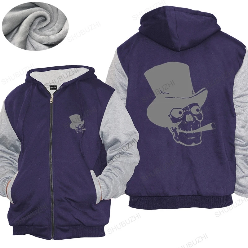 

Mens winter cotton warm coat loose tops SMOKING SKULL TOP HAT ART MENS hoodies GOTH METAL DEATH ROCK HEAVY BAND HORROR