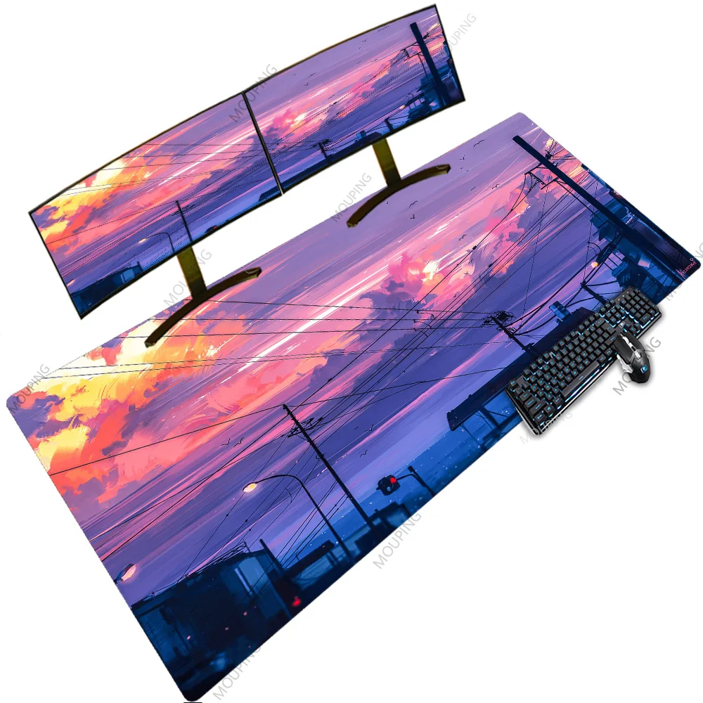 

Purple Anime Backlit Kawaii Computer Deskmats 1000x500 XXXXL Led Rgb Rubber Pads Oversize Mouse Pad Computer Accessories Carpets