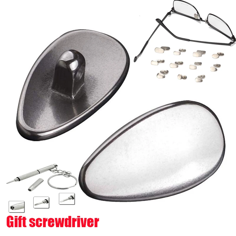 

YURERSH 4Pcs/lot Titanium Nose Pads Glasses Nose-Pad Crimp-On Sunglasses Support Nose Pad Anti Allergy Eyewear Accessories Y20