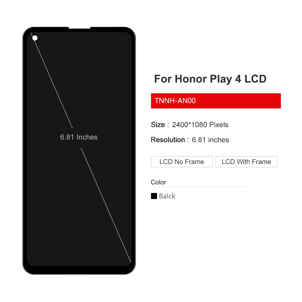 Фото ЖК-дисплей 6,81 ''для Huawei Honor play 4 с сенсорным экраном и рамкой, дигитайзер в сборе для Huawei Mate 40 Lite E, ЖК-экран, оригинал №2