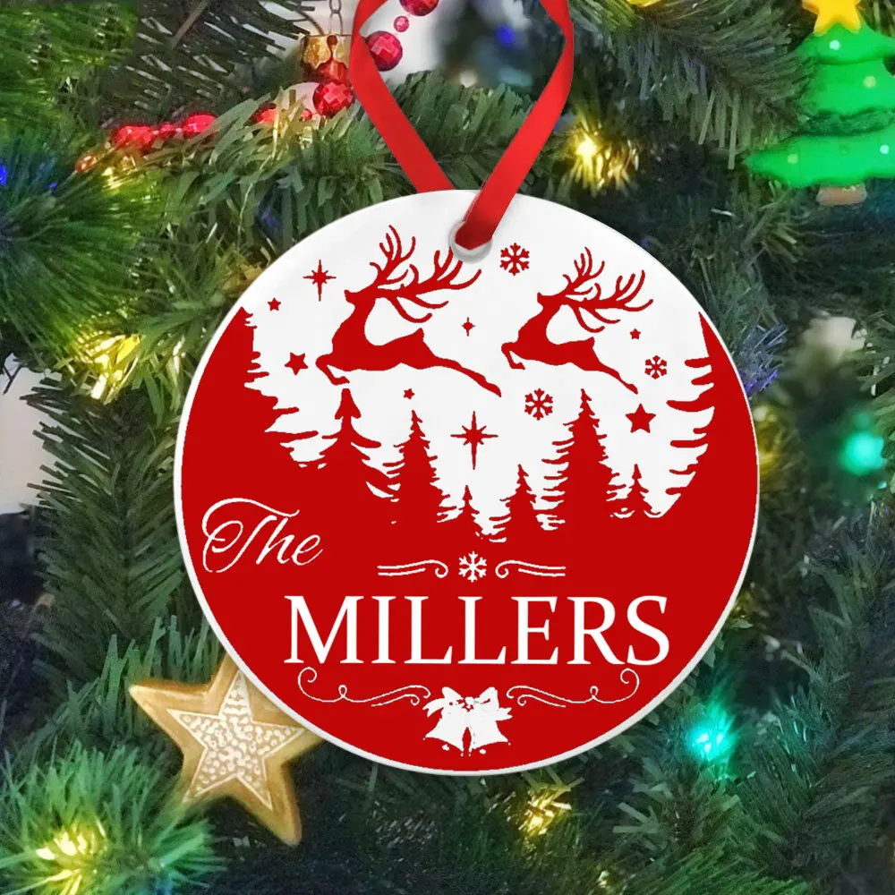 Рождественское семейное имя орнамент кулон рождественская вечеринка декор