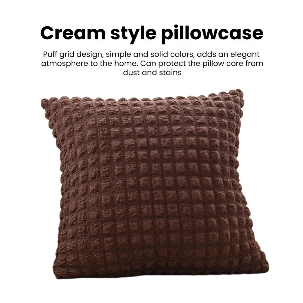 

Dust-proof Pillow Case Elegant Solid Color Square Pillow Case for Modern Home Decoration Polyester Sofa Bedroom Cushion Cover
