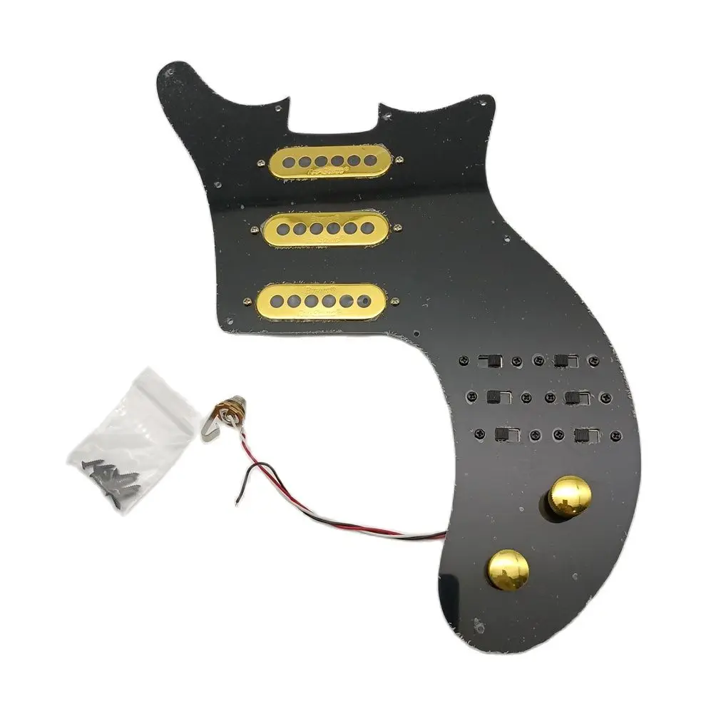 

Loarded Prewired SSS Pickguard Harness Gold Burns Tri-Sonic Pickups Multifunction Switch For Brian May Series Guitar