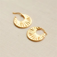 fashion vintage gold color hoop earrings irregular geometry ear bukcle earrings for women jewelry gift