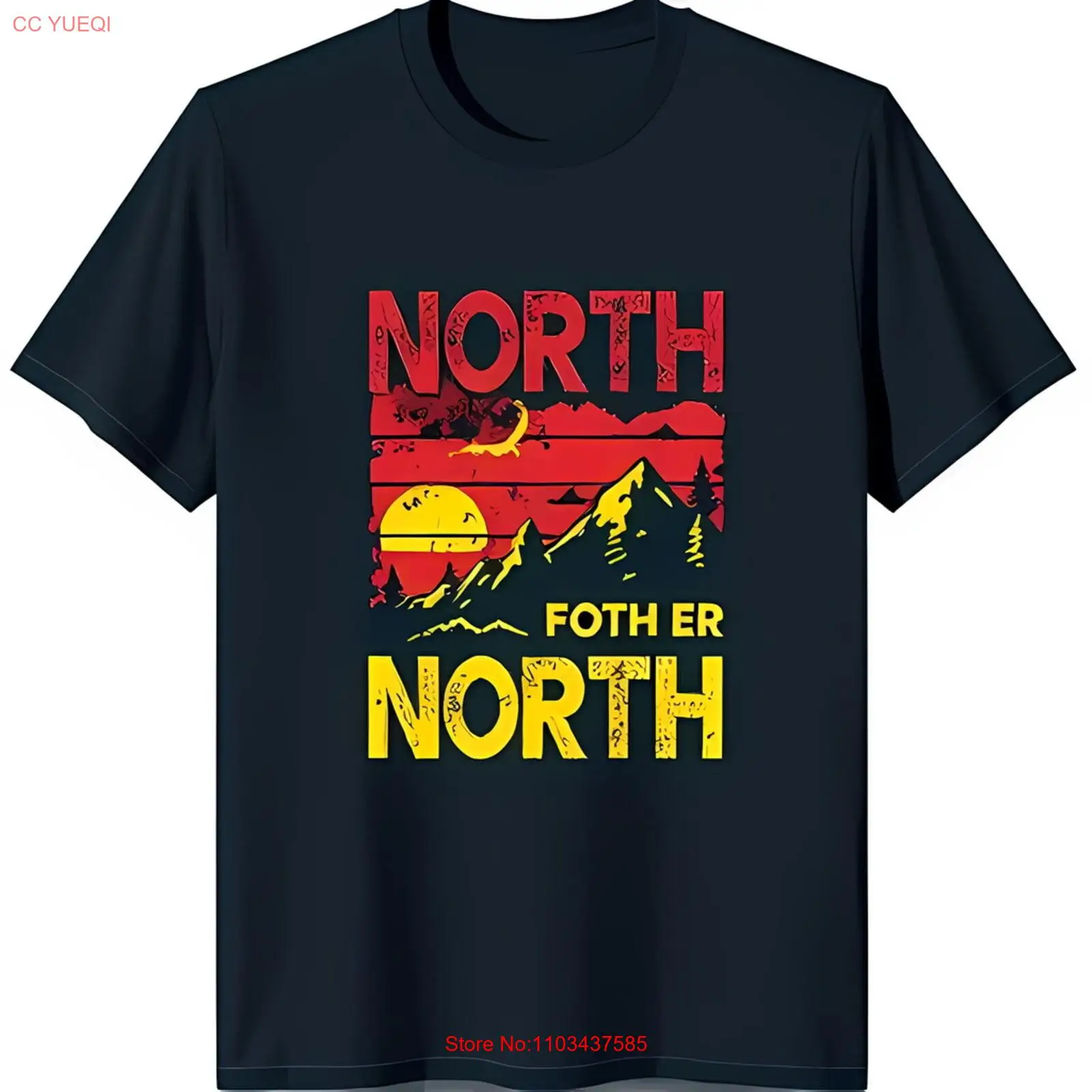 Винтажная черная футболка с рисунком Mountain Sunset 'NORTH FOTH ER NORTH'