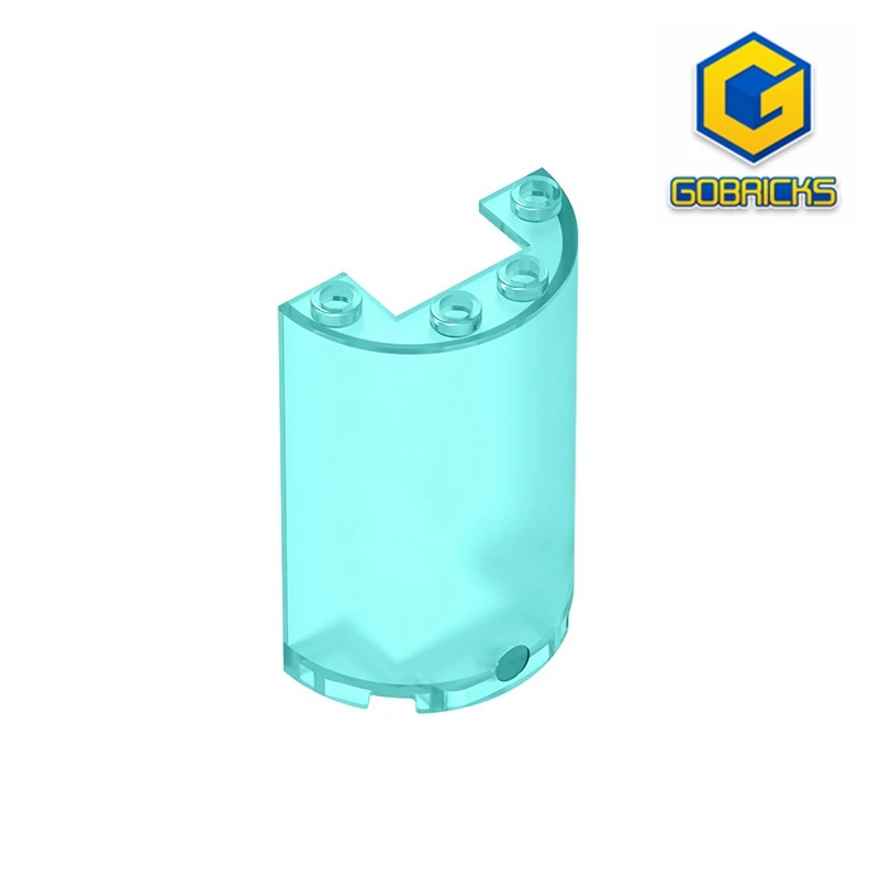 Строительные блоки gobrick технические цилиндры половина 2x4x5 с вырезами 1x2