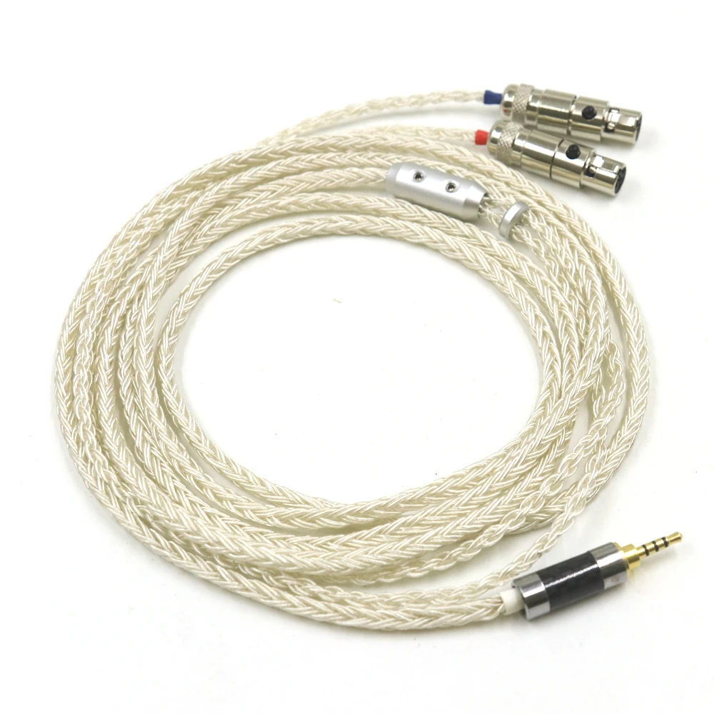 

16 Strands Silver Plated 3.5mm 2.5mm 4.4mm XLR Headphone Cable For Audeze LCD-X LCD-XC LCD-2 LCD-3 LCD-4 Earphone