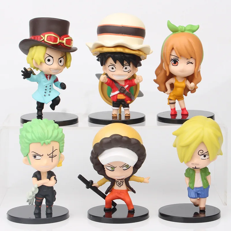 

6 Pieces/Set One Piece Doll Anime Luffy Action Figure Doll Model Doll Toys Children's Birthday Gifts Decorative Collectible Toys