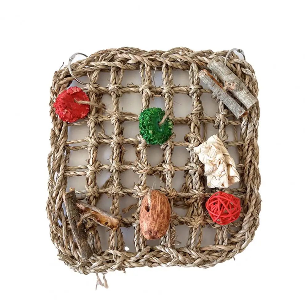 

Прочный зеленый пигмент, тонкая работа, подвесная трава для домашних животных, плетеная сетка, игрушка для птиц, искусственная игрушка для с...