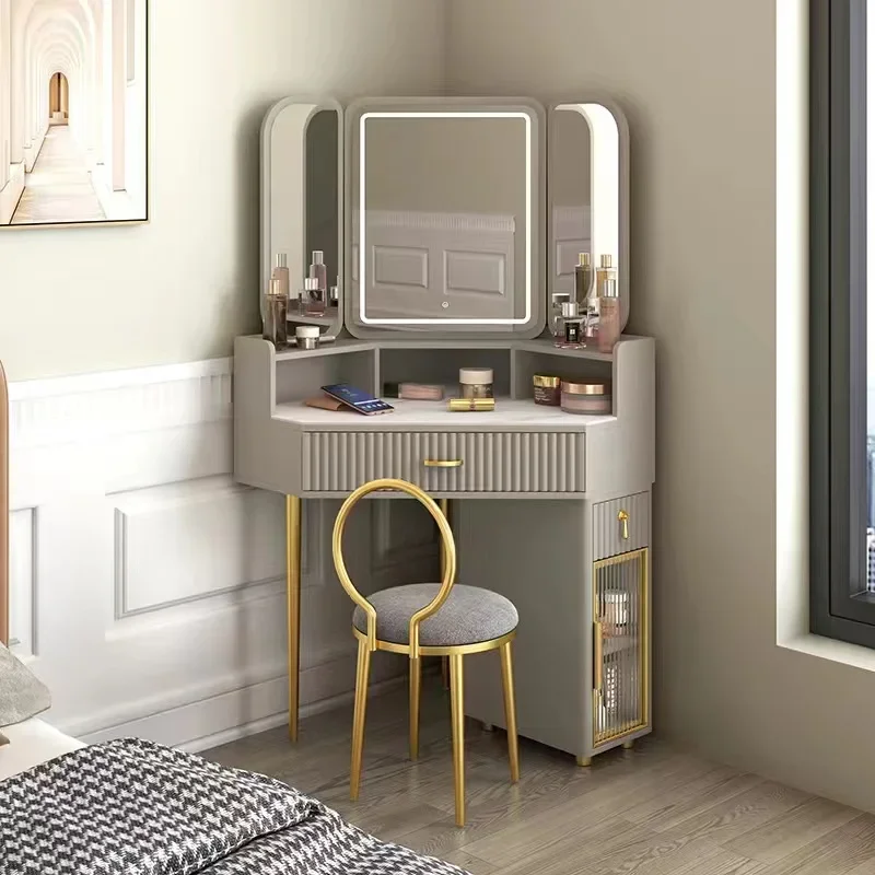 Роскошный деревянный туалетный столик угловой современный треугольный