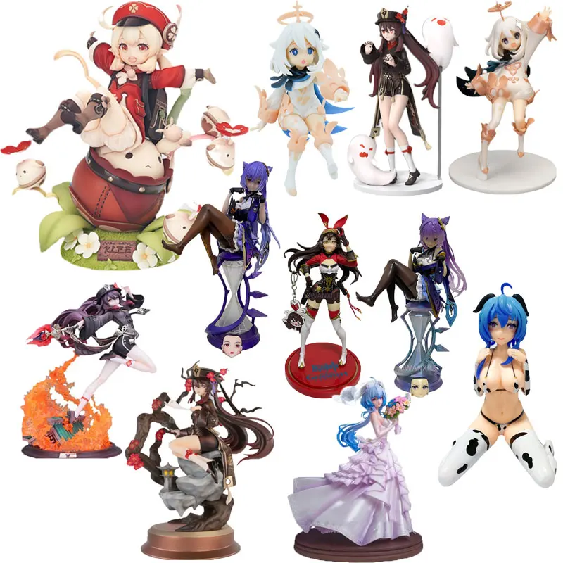 

Anime Genshin Impact Paimon Figure Hu Tao Action Figure Ganyu/Keqing/Raiden Shogun/Klee Figurine Collectible Model Doll Toy