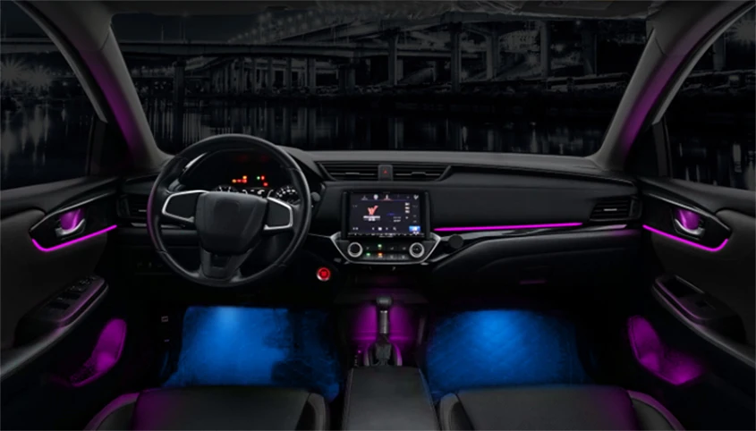 

Fit for honda crider 2019-2021 high quality 64 colors 17 lights ambient light modified car interior Interior accessories