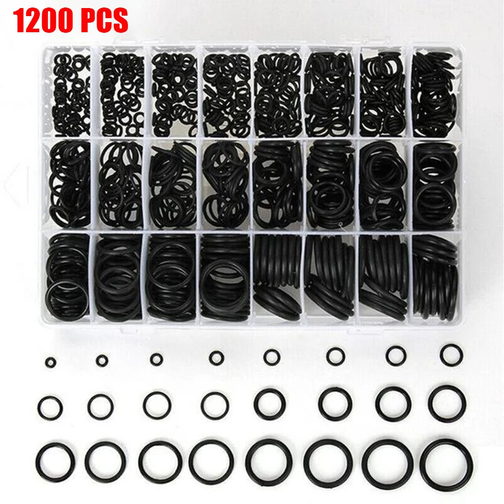 

1200 Pcs Gasket Ring Air Conditioning Car HNBR O Rings Rubber 24 Sizes For Auto Vehicle Repair Tools Accessories