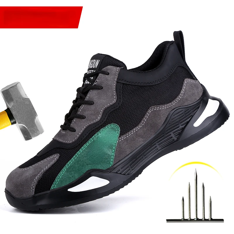 

Рабочие кроссовки, мужская рабочая обувь со стальным носком, защитные ботинки, мужская обувь, Рабочая обувь с защитой от проколов для мужчин...