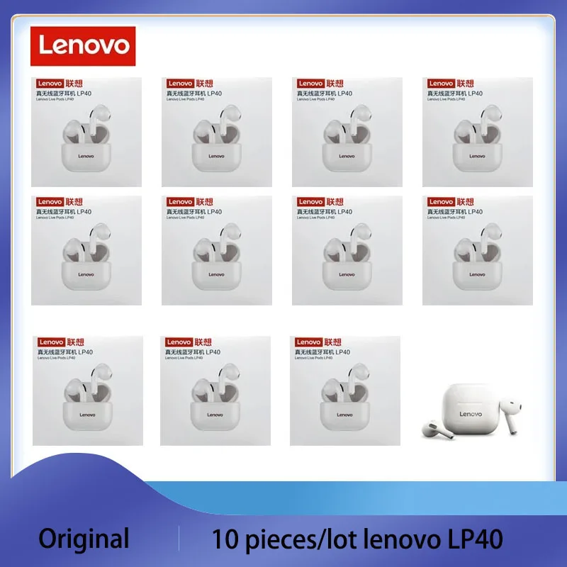 

10 шт./партия, водонепроницаемые наушники Lenovo LP40 PRO
