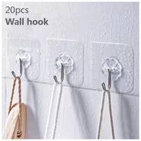 20pcs transparent strong self adhesive door wall hangers hooks suction heavy load rack cup sucker for kitchen bathroom