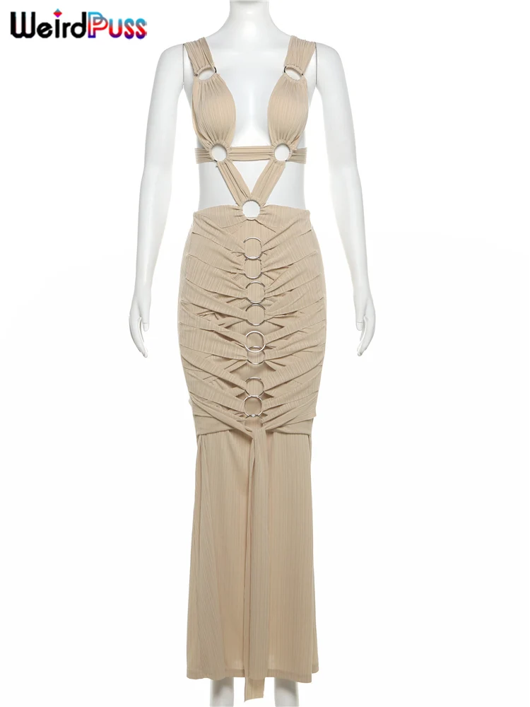 Женское облегающее мини-платье с вырезами и открытой спиной