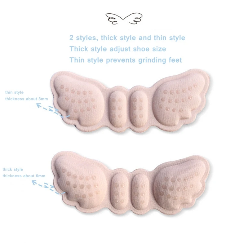 Butterfly High Heel Stickers Adjust Size Adhesive Heel Liner Grip Protector Pain Relief Foot Care Inserts Women Insoles for Shoe