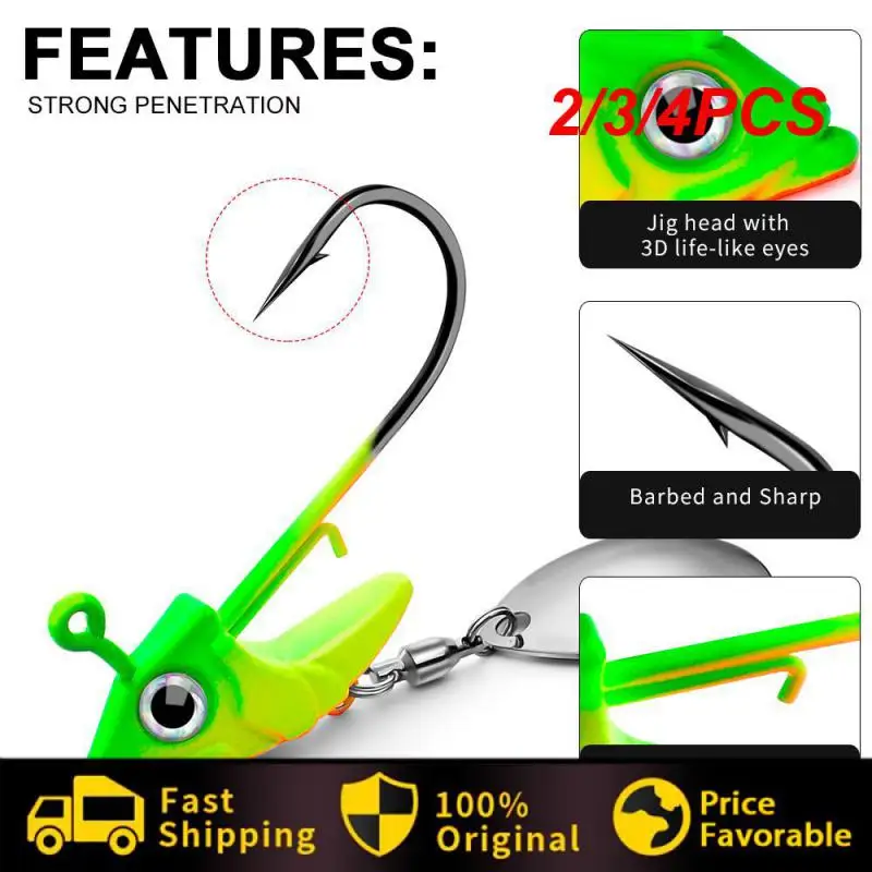 

2/3/4PCS Mini Luya Accessories Luya Fake Bait Fish Head Lead Hook Fishing Lures Soft Fish Bionic Bait Fishing Accessories