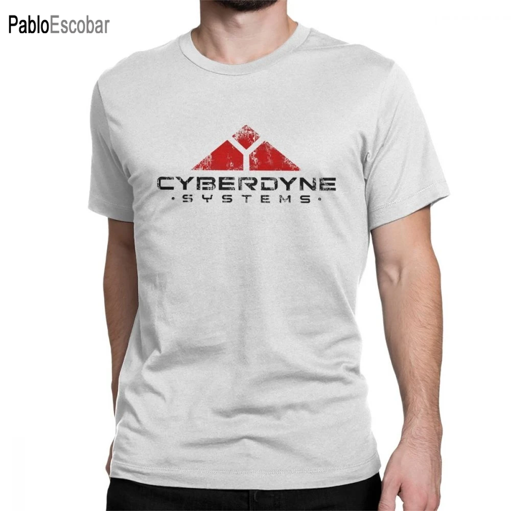 

Cyberdyne Systems T-Shirts Men Terminator Arnie 80s Action Hero Vintage 100% Cotton Tees Short Sleeve T Shirts Party Tops