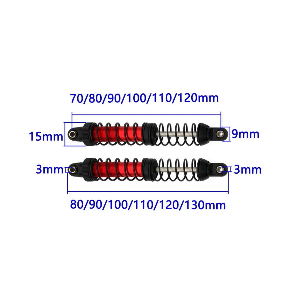 

Metal 90Mm Shock Absorber Oil Dampers for 1/10 RC Crawler Car Axial SCX10 90046 RBX10 TRX4 TRX6