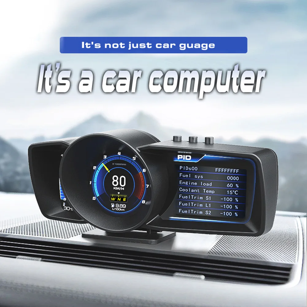 Car HUD Multi-Function Head Up Display Auto Gauge Alarm System Turbo Boost Car Head-up Display for OBDII Cars Car Accessories