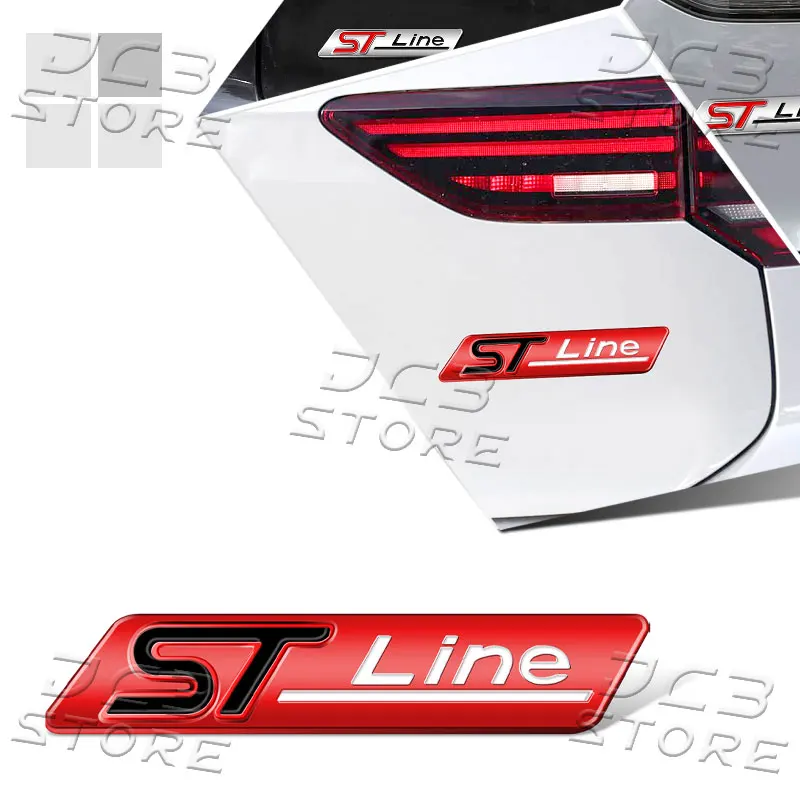 Фото 3D Металлическая эмблема ST-Line для автомобиля - наклейка на боковое крыло и багажник для Ford Focus, Fiesta, Mondeo, Kuga, Puma, аксессуары для стайлинга №3