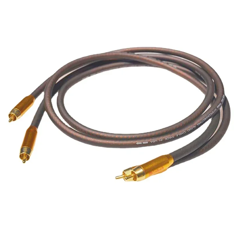 Фото Кабель McIntosh RCA, позолоченный штекер 2RCA к 2RCA, чистая медь, Hi-Fi аудиосигнал, усилитель, соединительный кабель CD №5
