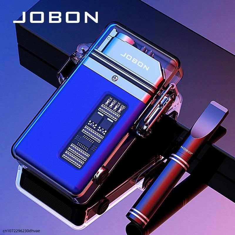 

JOBON 3 In 1 Transparent Shell Waterproof Dual Arc USB Charging Lighter Cigarette Filter Emergency Lighting Smoking Accessories