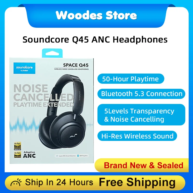 

Anker Soundcore Space Q45 Active Noise Cancelling Headphones Wireless Bluetooth 5.3 ANC Headset A3040