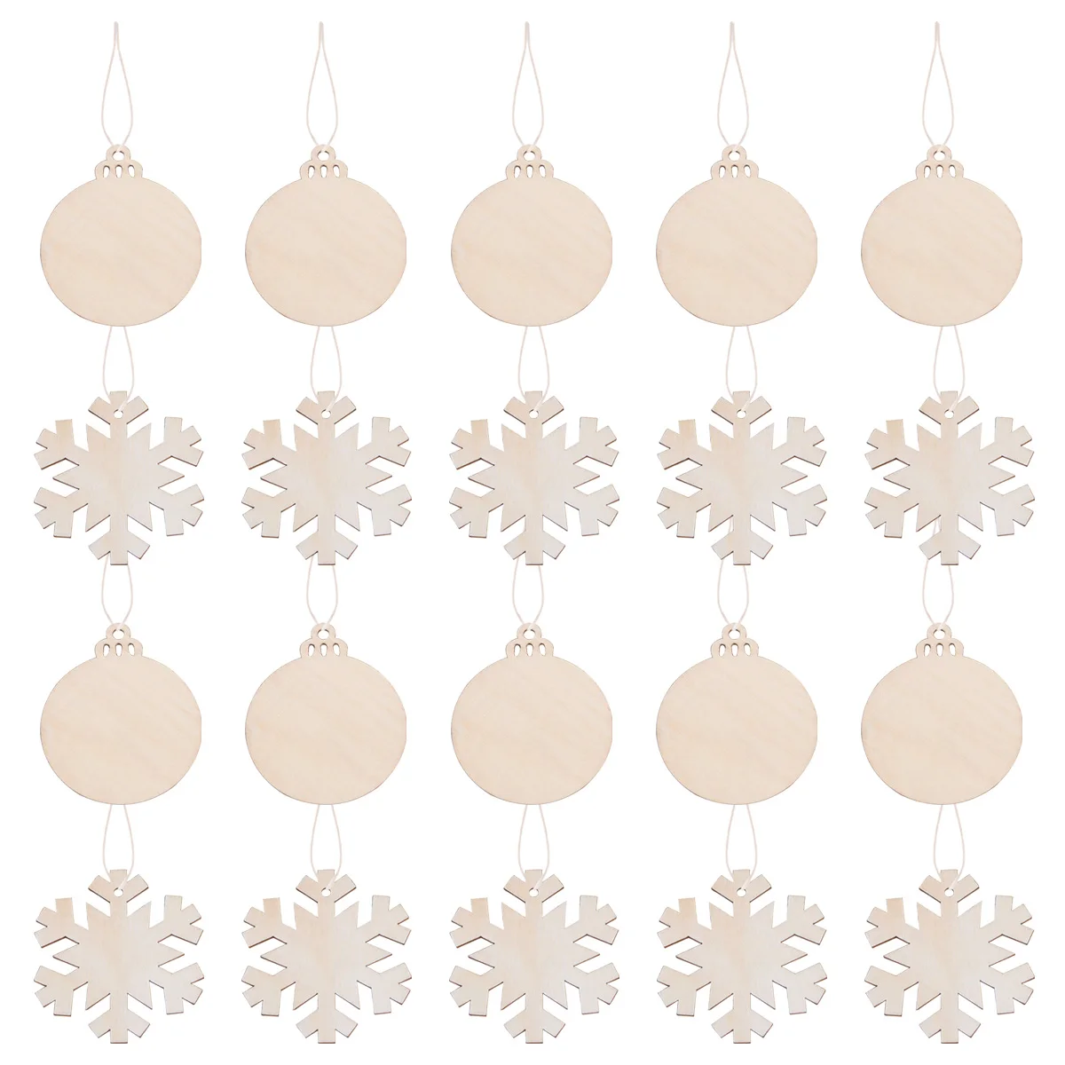 

Christmas Wood Craft Slices Wooden Hanging Unfinished Snowflake Decor Ornaments Ornament Decorations Pendant Tree Discsparty