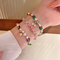 flower heart freshwater pearl bracelet korean niche retro bracelet atmospheric fashion design sense all match bracelet women