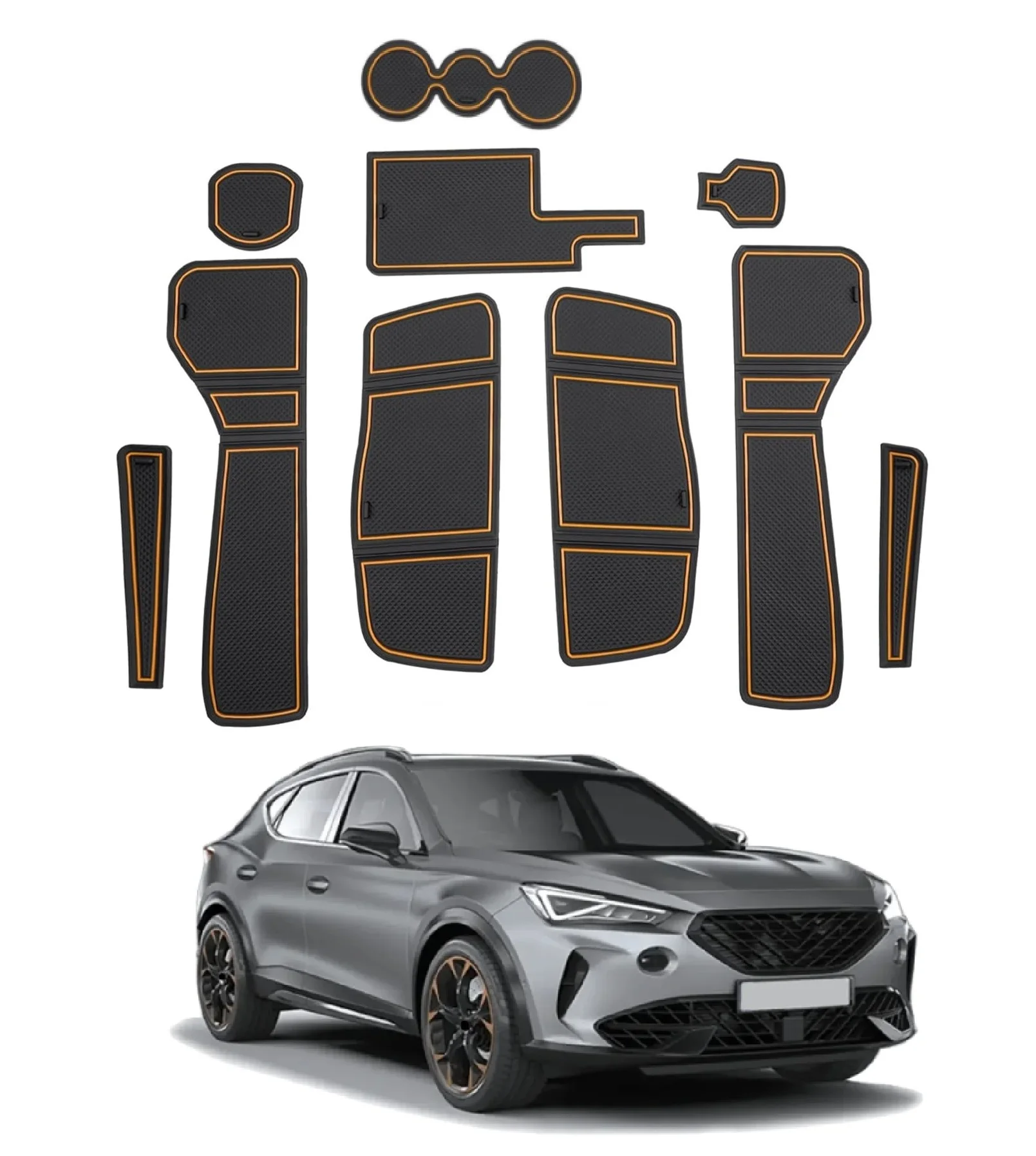 

LFOTPP Автомобильная дверь паз коврик для Cupra Formentor 2021 2022 2023 2024 электронная трансмиссия противоскользящие ворота паз коврики авто интерьер Cupra Formentor аксессуары 2024