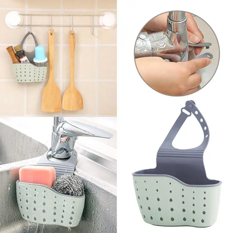 

Adjustable Sink Hanging Bag Portable Sink Holder Soap Sponge Drainage Hanging Basket Sink Organizer Bath Kitchen Accessories