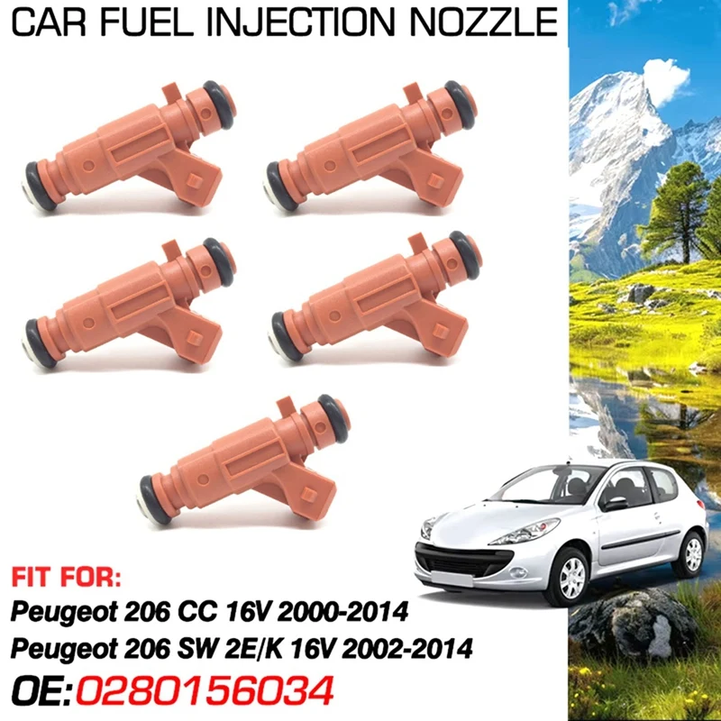 5 шт. топливные форсунки для Citroen C2 C3 Xsara Berlingo Peugeot 206 307 1007 Partner 1 6 16 В 2000-2014 0280156034