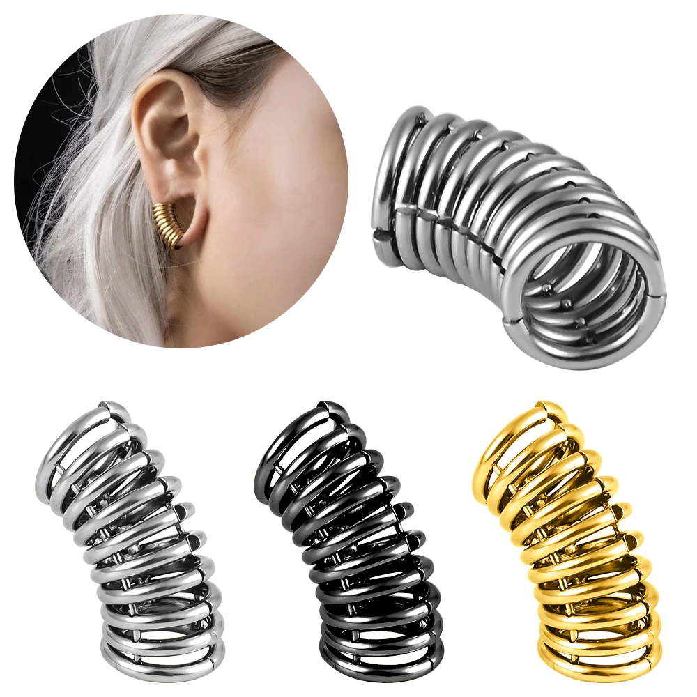 

Vanku 1PC Ear Lobe Cuff Ear Gauge Plugs Ear Tunnels Stretcher Lobe Weights Women Clip on Cartilage Body piercing Jewelry