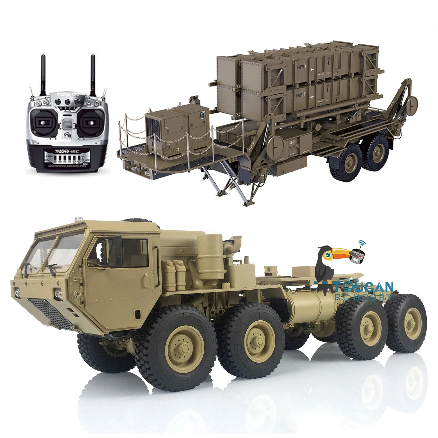 

1/12 HG U.S P802 Military RC Trucks Lights Missile Launch Vehicle P805 Trailer DIY Car Model Toys for Adults THZH1232-SMT6