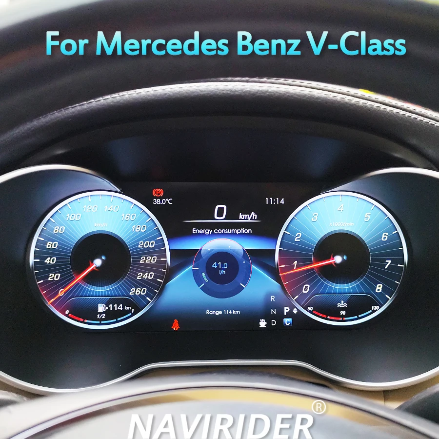 

12,3-дюймовый ЖК-экран приборной панели, комплект обновления умного кластера для Mercedes Benz V-Class V260 V250 W447, спидометр, приборная панель