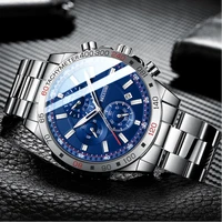 2022 sport waterproof quartz men watches top luxury brand watches for men business chronograph stainless steel relogio masculino