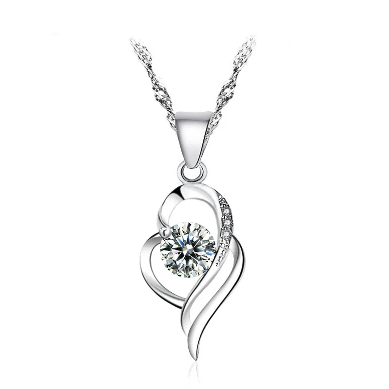

Love Heart Silver Pendant Necklaces For Women Choker Necklaces 2021 Trend Fashion Jewelry Party Gift