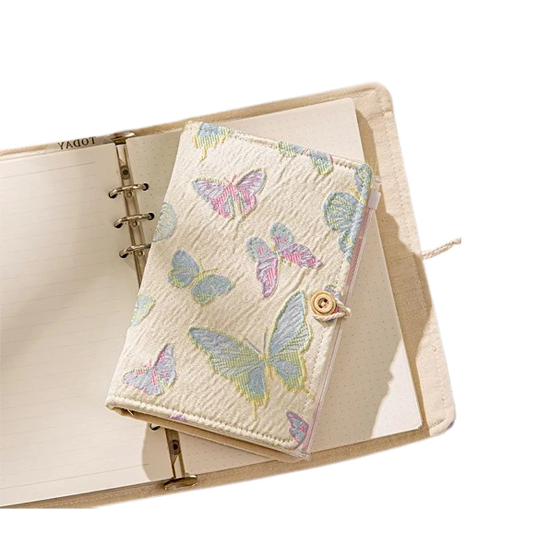 

Loose-leaf Notebook Detachable Handbook High Value Daily Notes Fabric Cover Beige Inner Page Smooth Writing Upgrade Thicken Ins