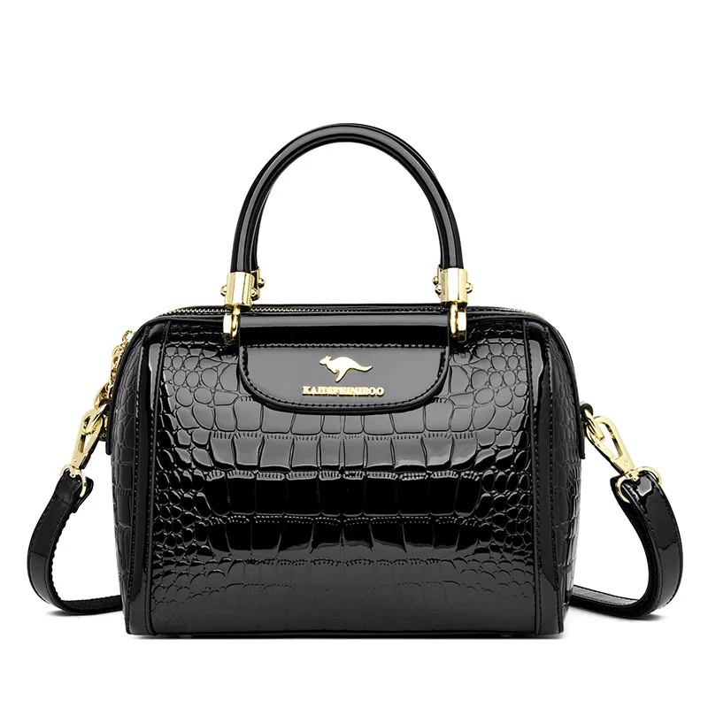 

Luxury Patent Leather Handbags for Women Designer Crocodile Pattern Women's Shoulder Crossbody Bag New Ladies Messenger Purses